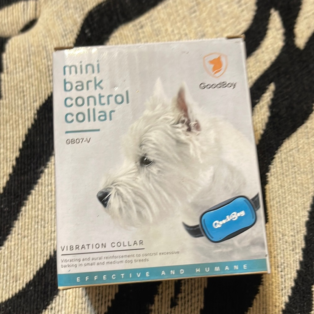 Very small bark control collar in black.  For small dogs.